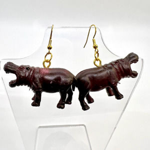 Hippo Earrings - Animal Earrings - Zoo Earrings - Teacher Earrings